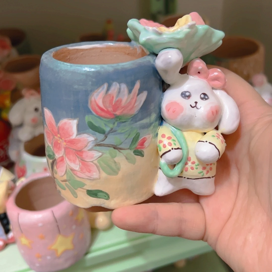 福福微瑕纯手工多肉花盆