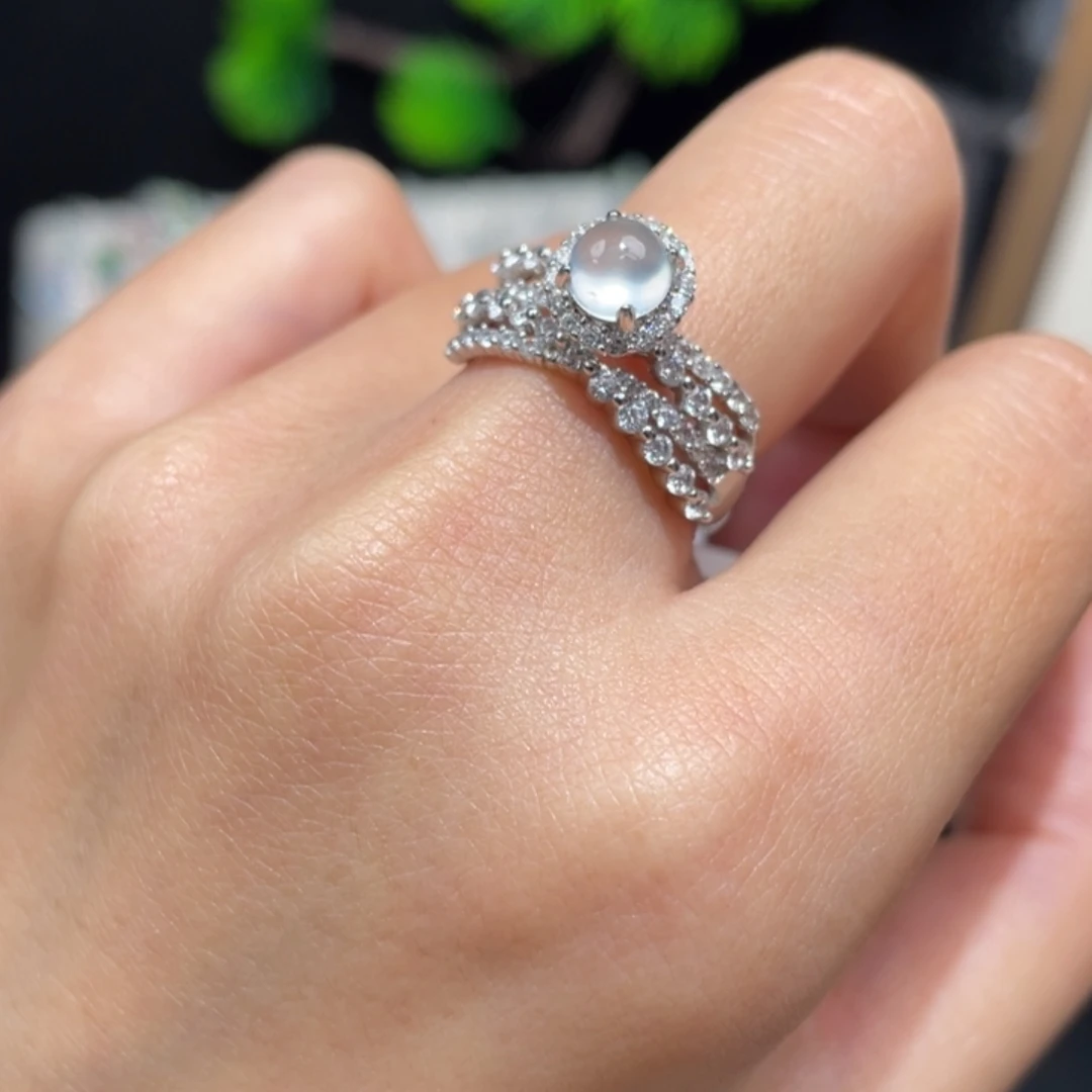 翡翠银S925镶嵌戒指