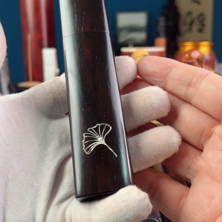 东非黑黄檀（紫光檀）银杏叶香盒