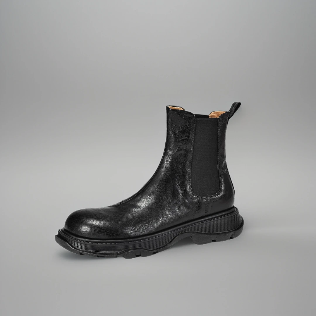 孙火火/超软羊皮短靴女平底软底软面舒适百搭防滑真皮切尔西靴