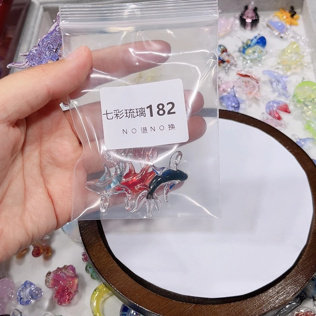 玻璃吊坠(不含链)182锦鲤三条