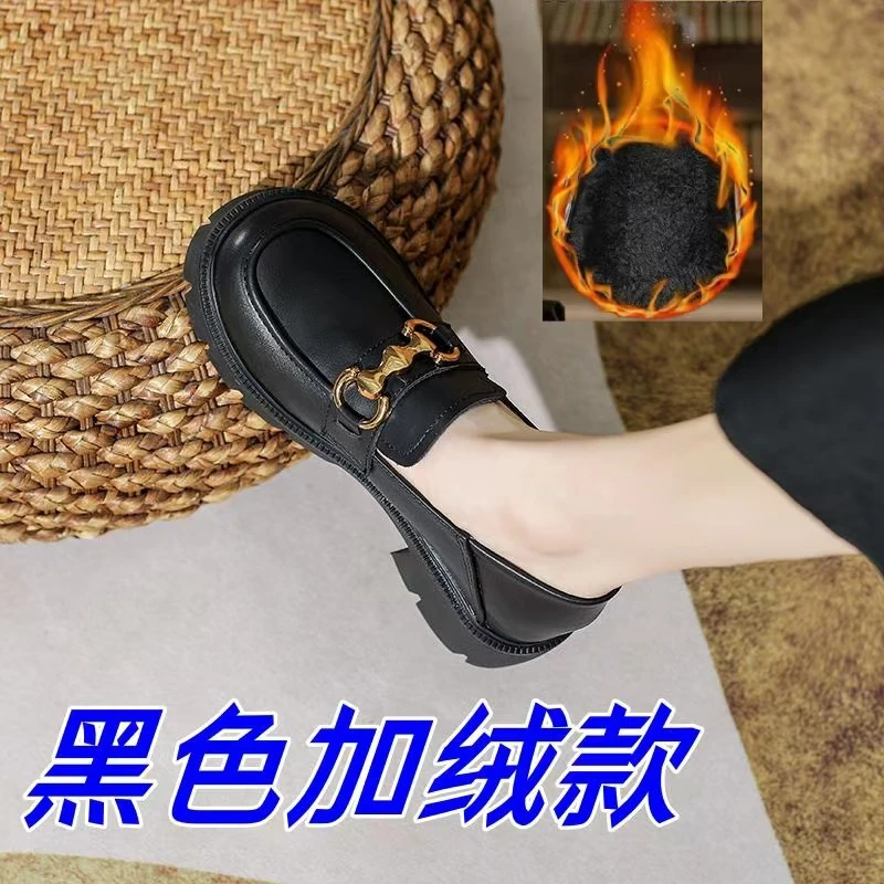 九九定制小个子专属323334码增高厚底圆头乐福鞋2025新款小皮鞋女