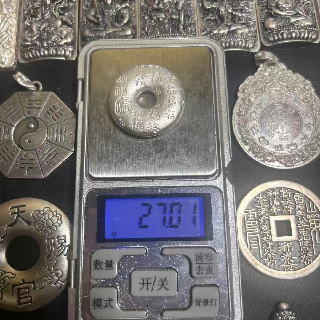 吊坠足银 纯银平安扣吊坠999足银经典