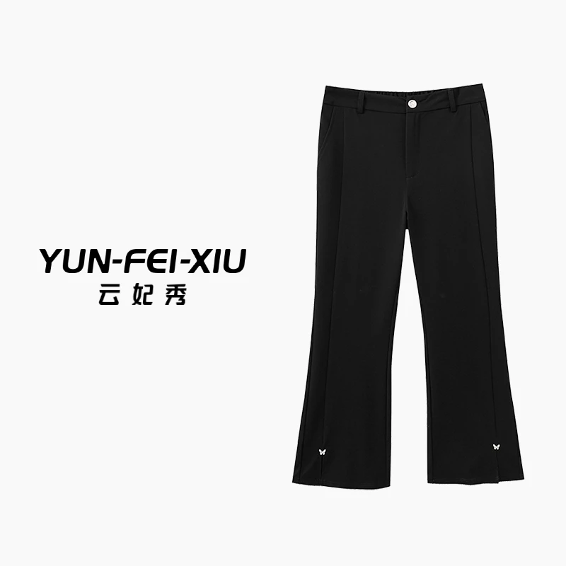 云妃秀大码女装休闲裤时尚休闲微喇百搭宽松显瘦微胖百搭春季9006