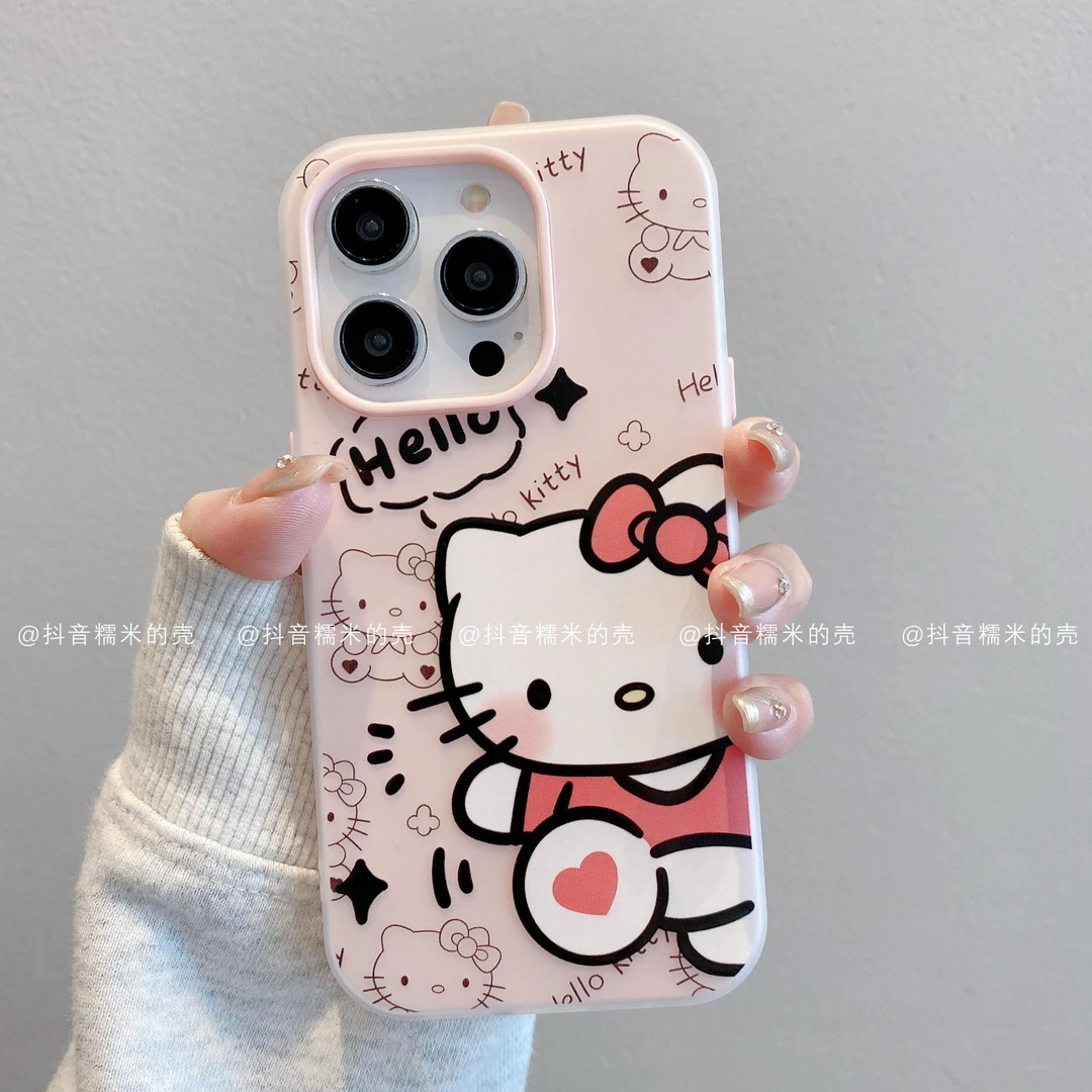 （苹果）果冻壳适用苹果16promax/15/14/13/12/11踢脚凯蒂潮手机壳