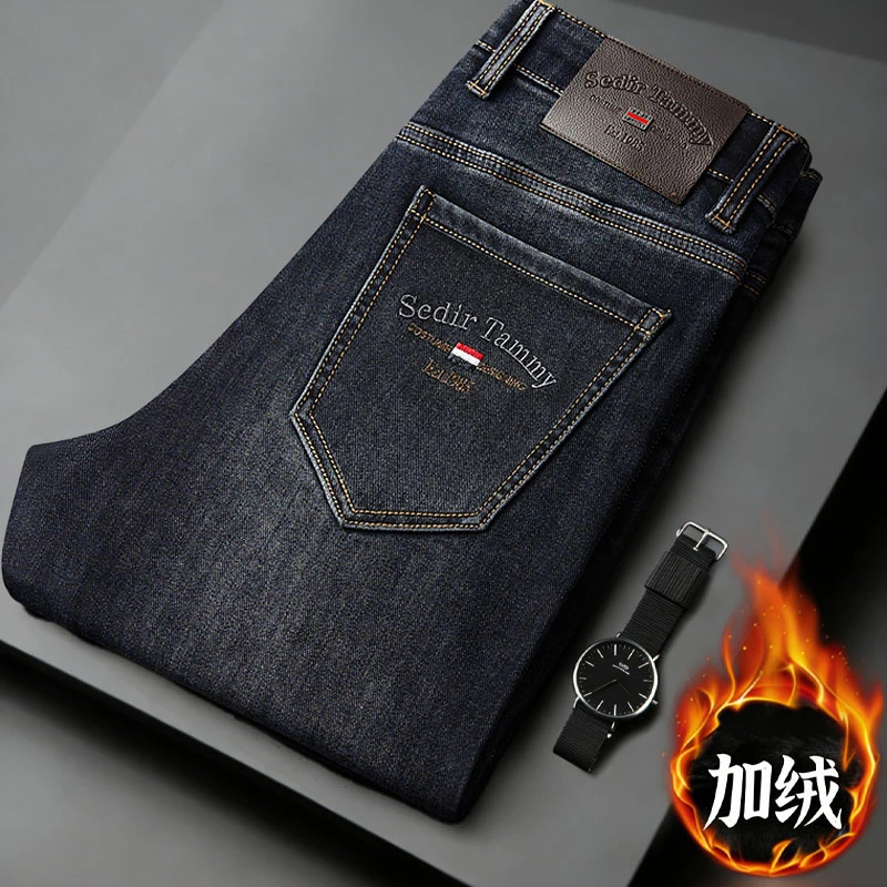 【汤米热卖】奢品专柜暖冬加绒男士尊贵牛仔