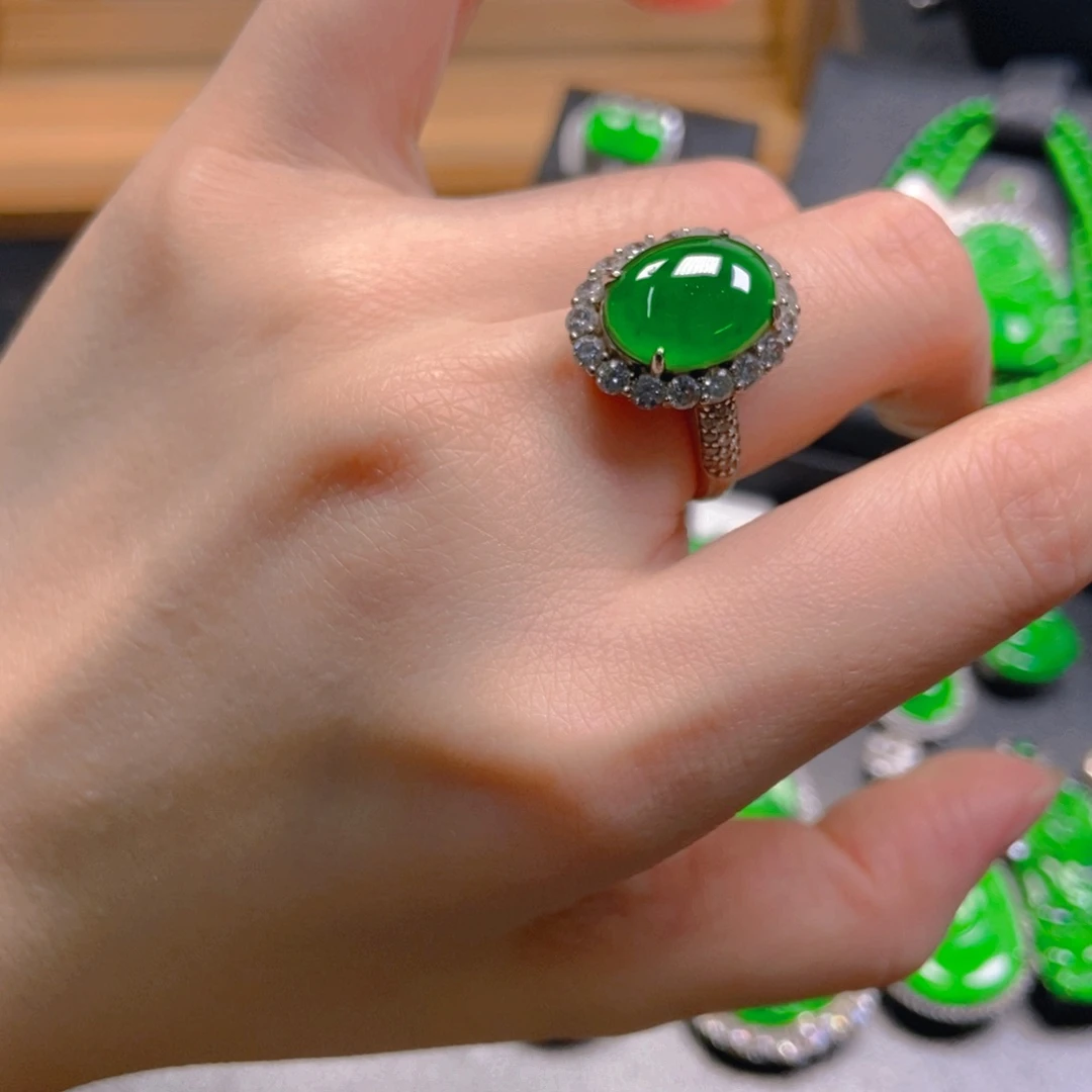 翡翠银S925镶嵌吊坠(不含链)