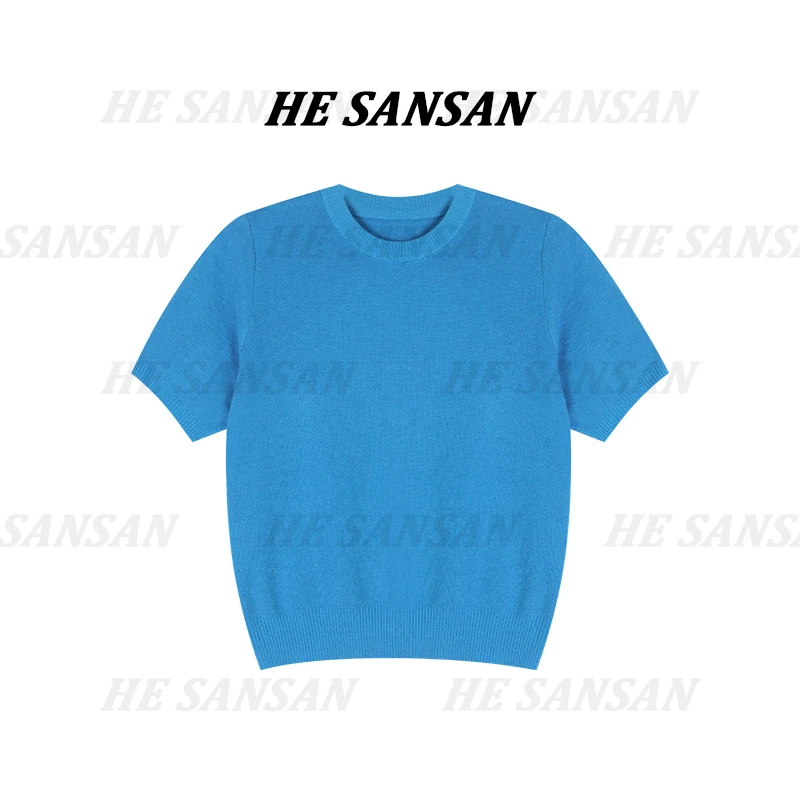 【SANSAN】极简百搭减龄短袖套头时尚休闲上衣DY-90167