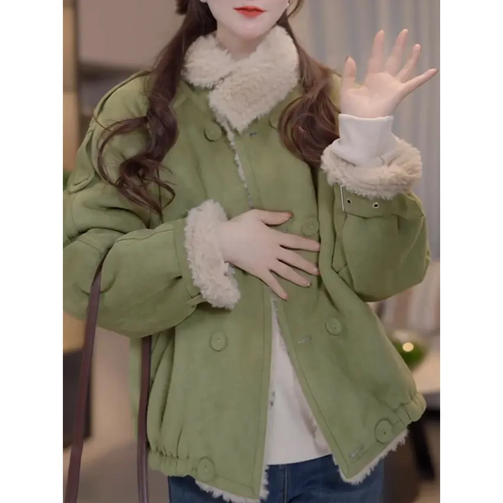 显白气质欧版棉服外套女韩版冬季新款大码宽松慵懒时尚棉衣袄子