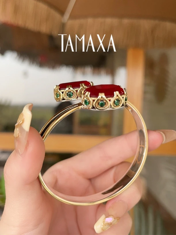 925银银制品 Tamaxa纯银手镯配黄铜