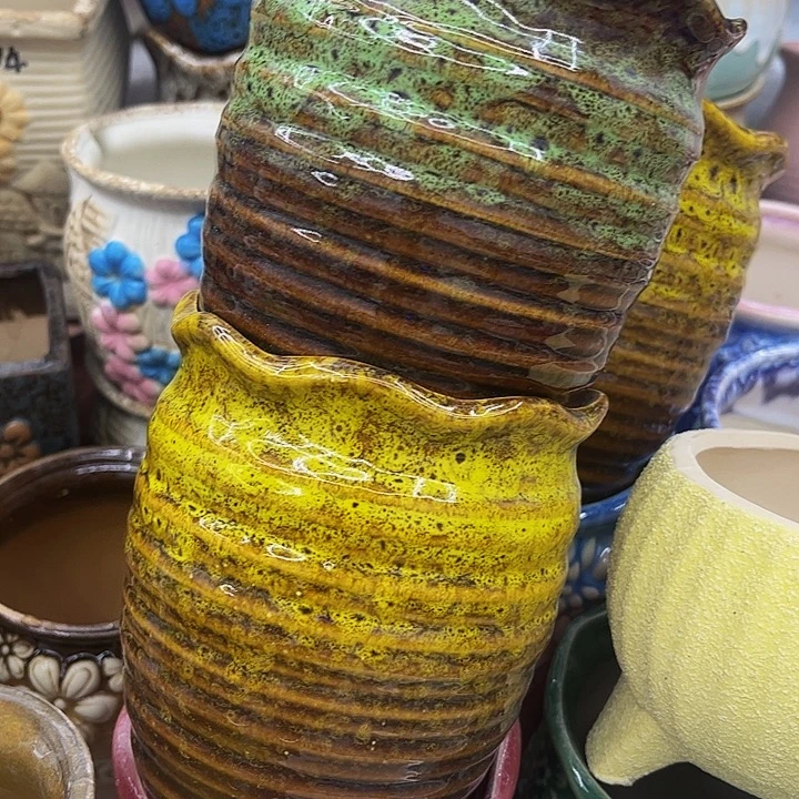 多肉绿植陶瓷花盆9.9包邮，有孔