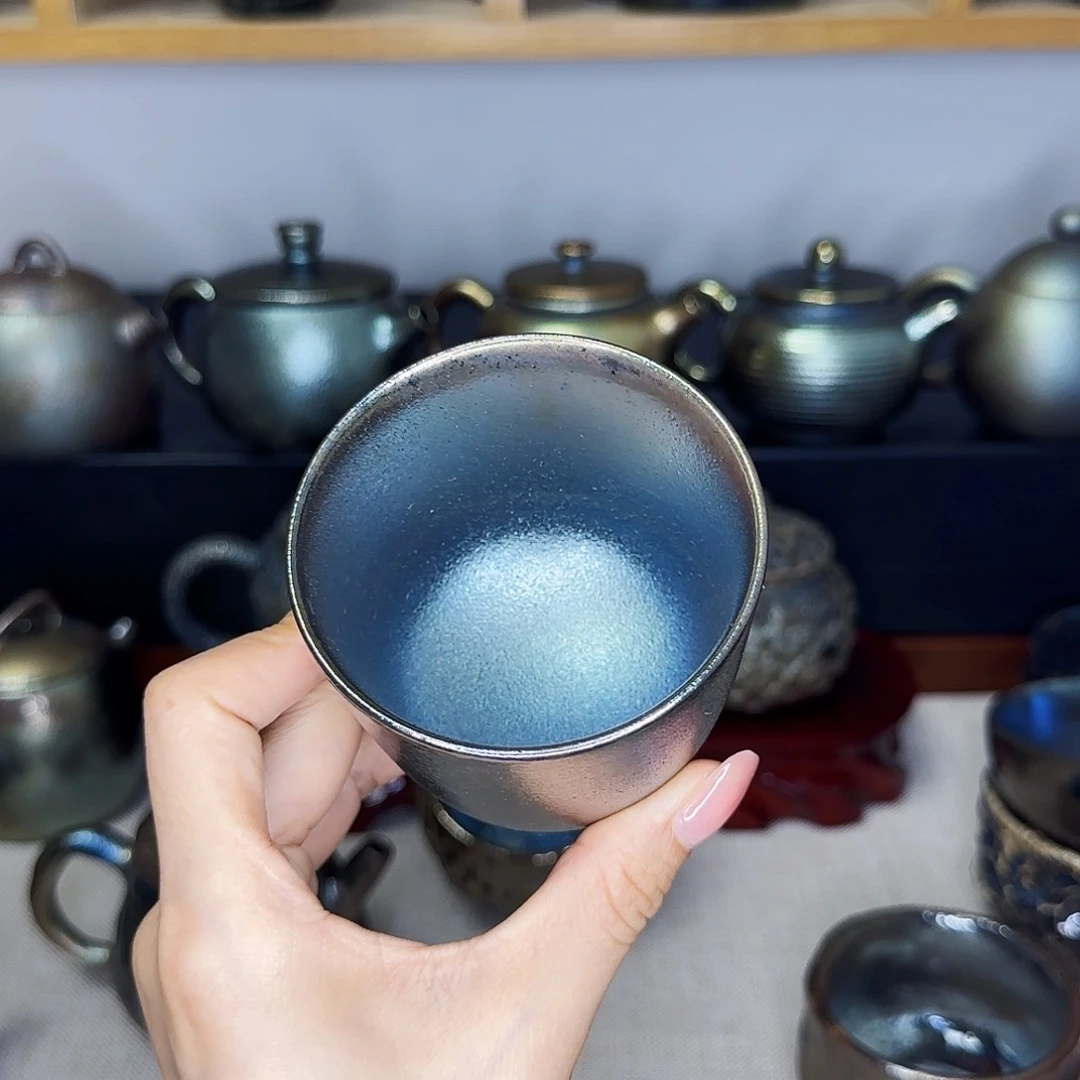 杯云南建水紫陶柴烧杯子