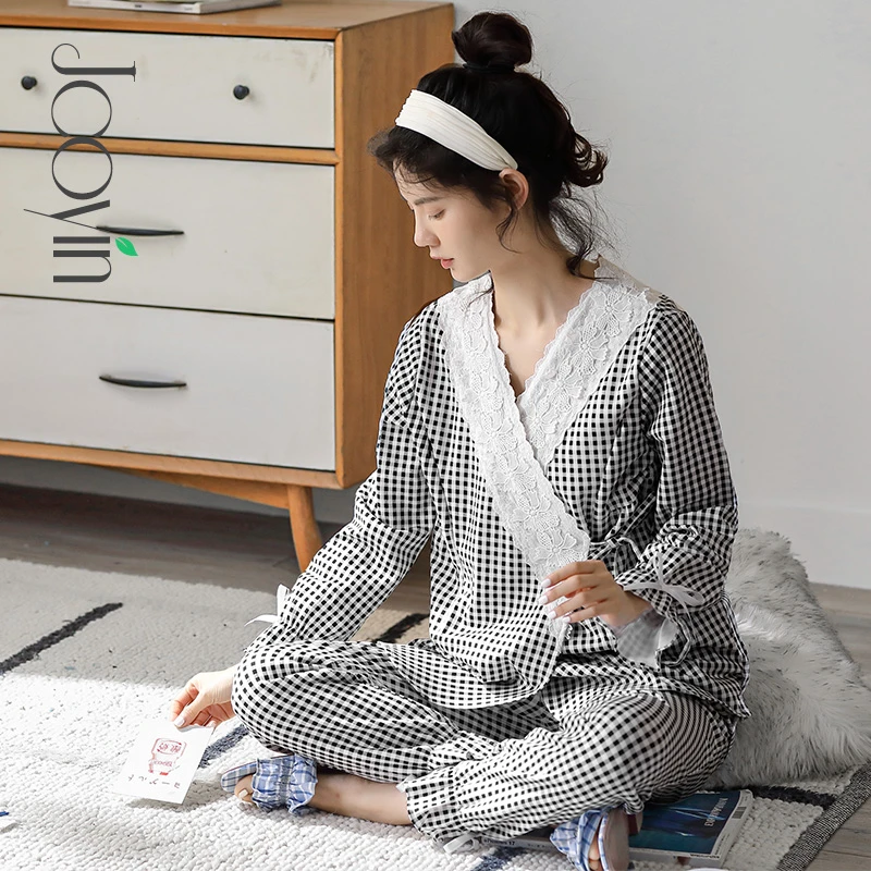 娇银汉服款孕妇睡衣纯棉产后月子服春秋季产妇哺乳家居服女套装冬