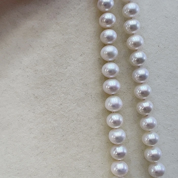 淡水珍珠银S925镶嵌颈饰➕7高品冷白