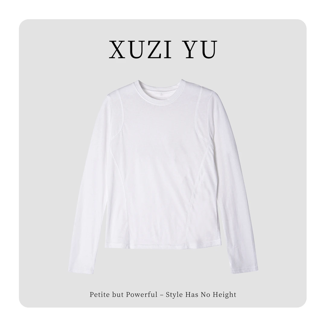 XUZI YU.小个子定制2025冬季新品简约设计感百搭T恤女7730-T1279