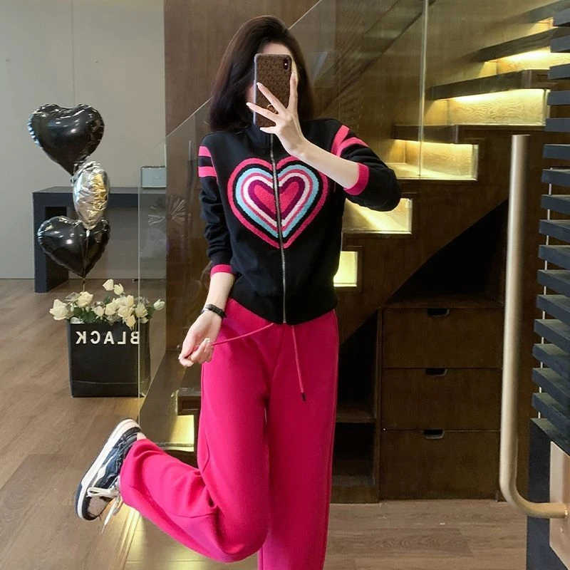 秋装洋气运动套装女新款高级感显瘦直筒裤两件套女神范减龄时尚潮