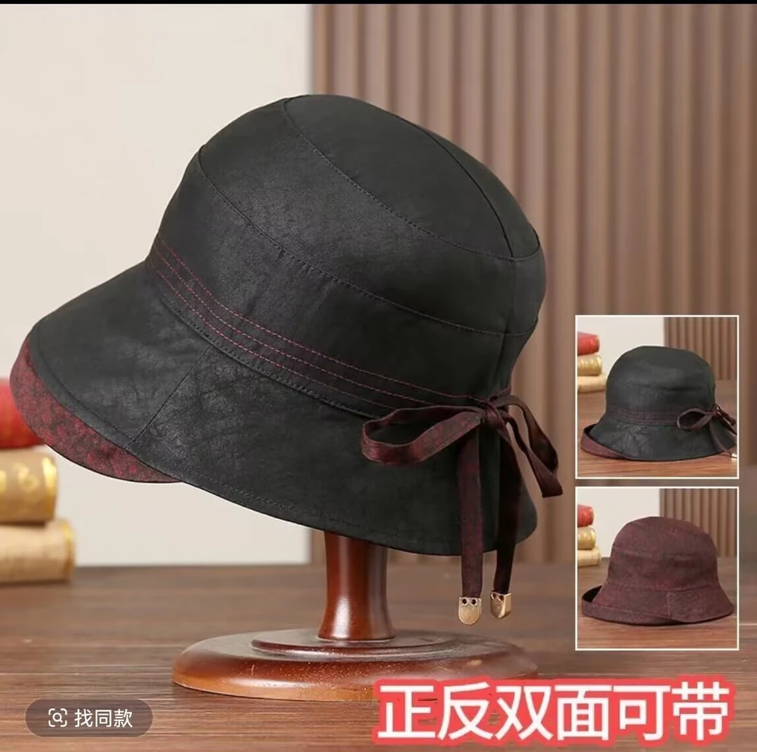 395【云锦坊】新款经典时尚百搭复古设计师双面渔夫帽