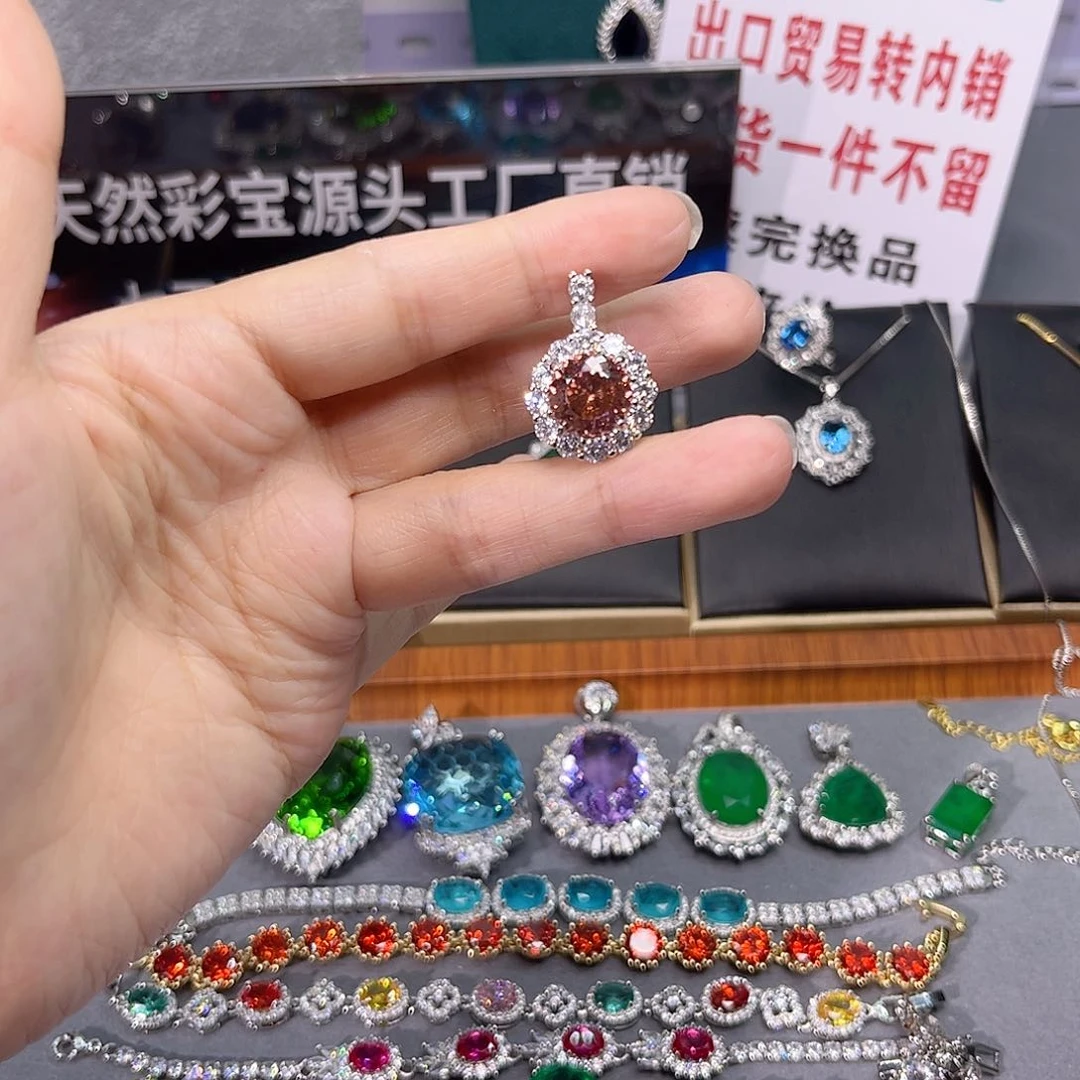 蓝宝石戒指银S925镶嵌w 165