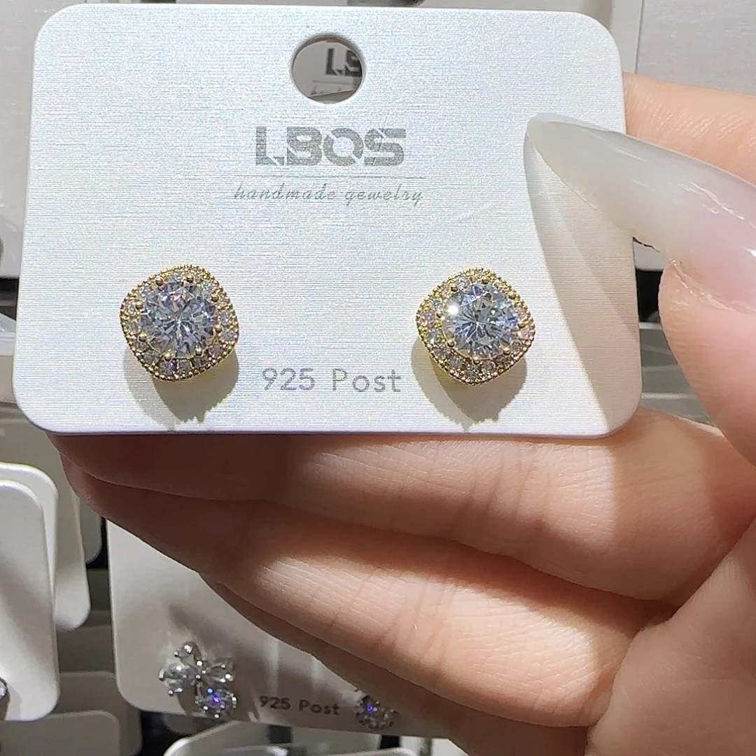 锆石铜合金925银耳环