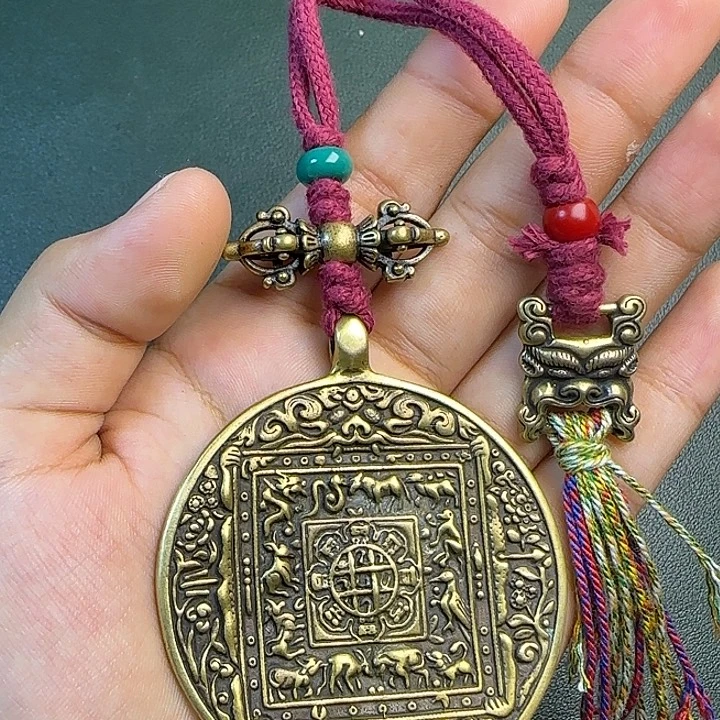 笑***）铜铁合金类藏传工艺品九宫八卦