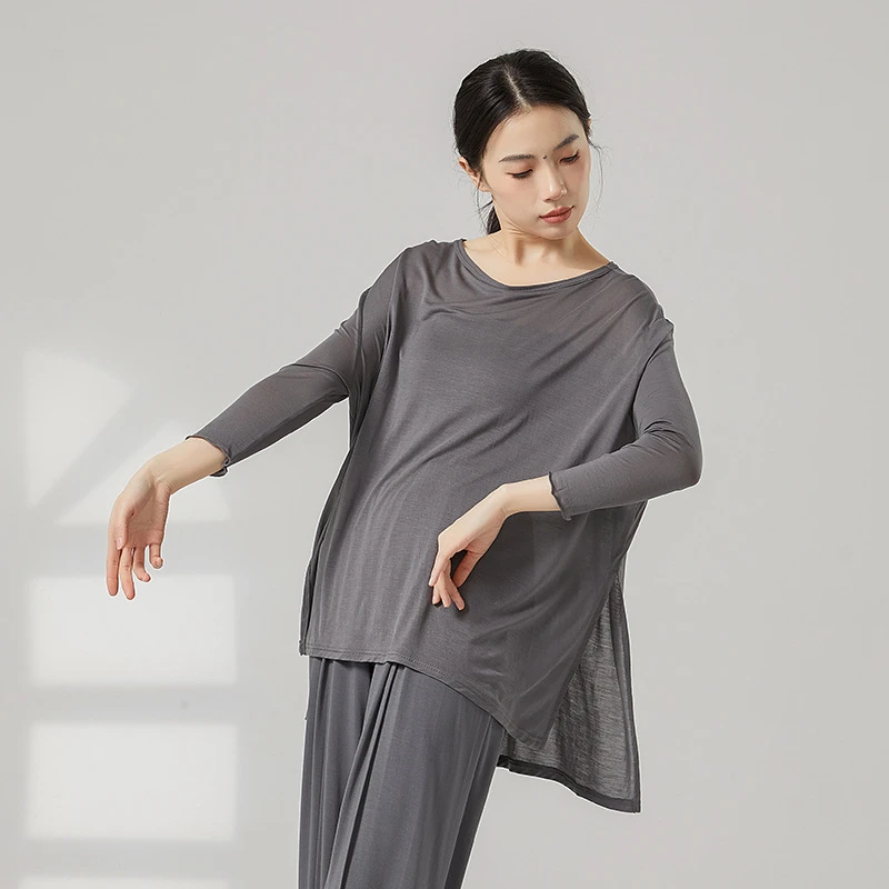 旷野之风蝙蝠衫跳舞上衣舞蹈服练功服新款可穿日常练功服教师上课