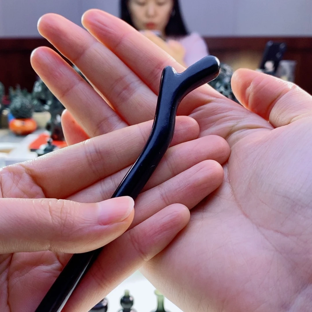 未镶嵌和田玉（青玉）摆件发簪
