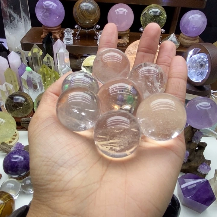 水晶摆件未镶嵌天然白水晶七星球