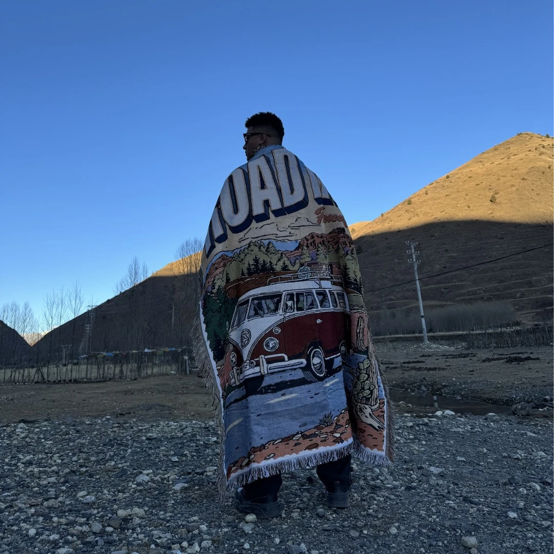 160×220cm美式复古帐篷毯子 GooseFrol商用授权Cape blanket