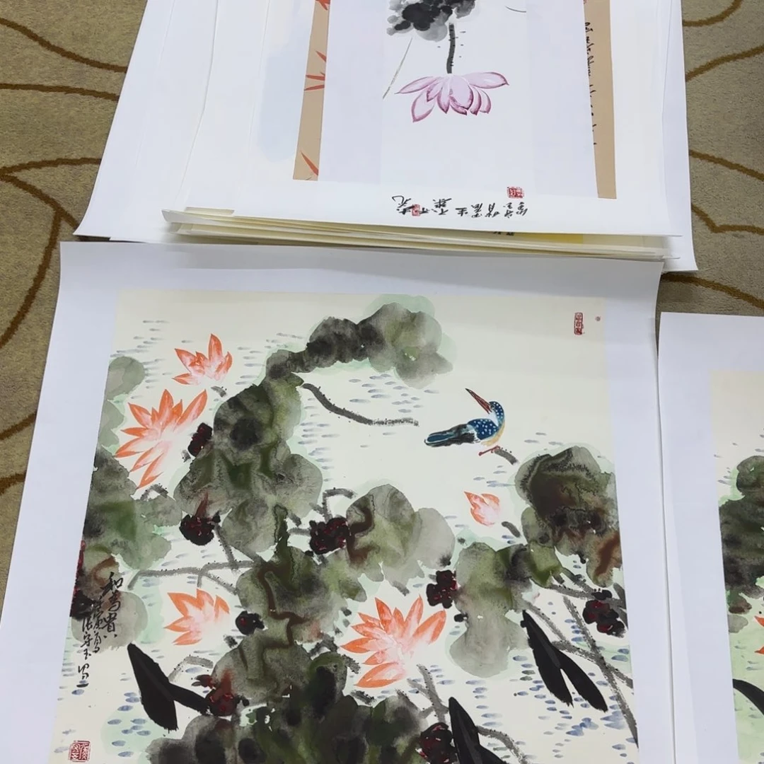 国画淡**墨张守玉斗方李欣主播