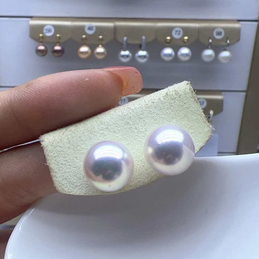 银S925镶嵌淡水珍珠耳饰