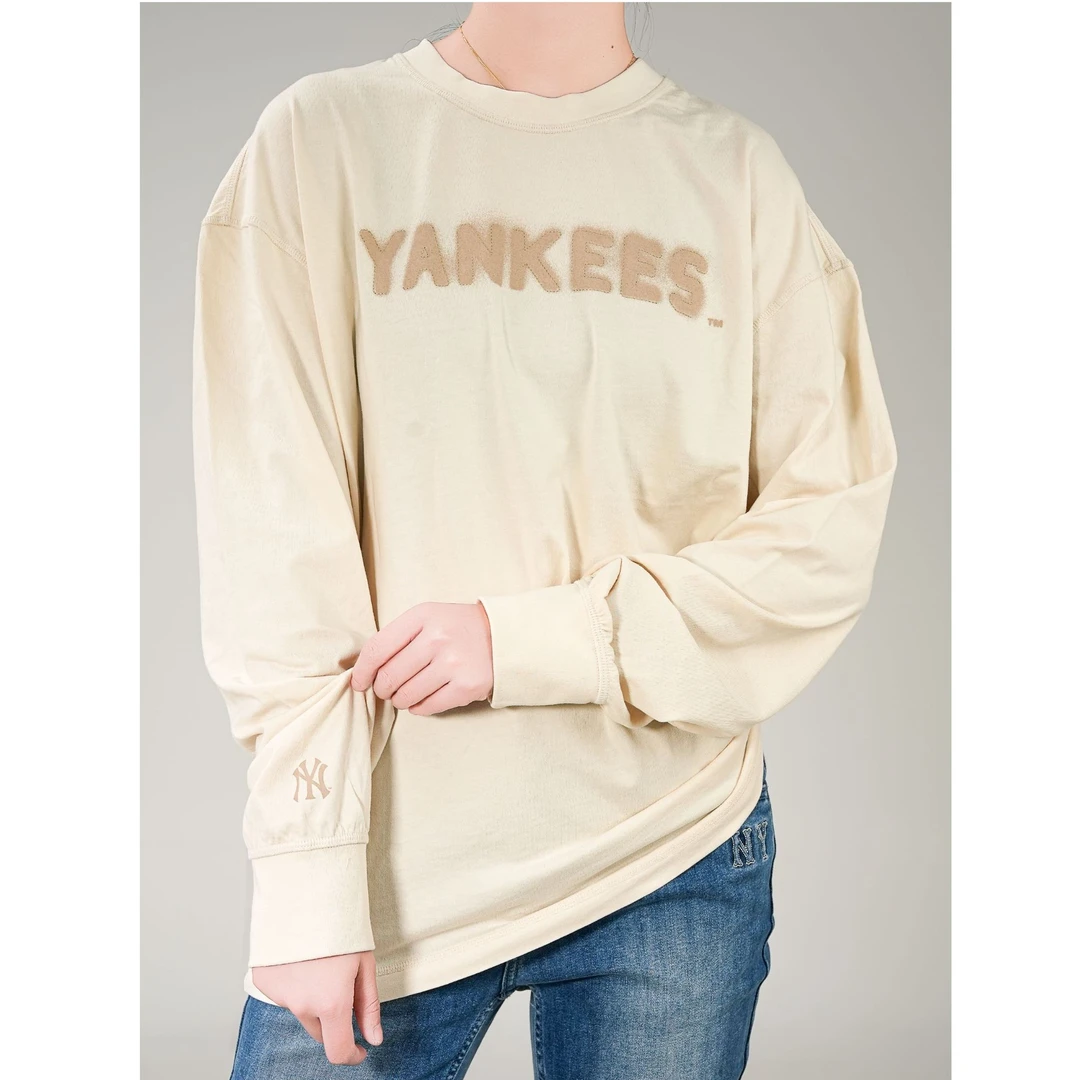 MLB男女情侣学院风长袖T恤25春季新款3ATSB2051