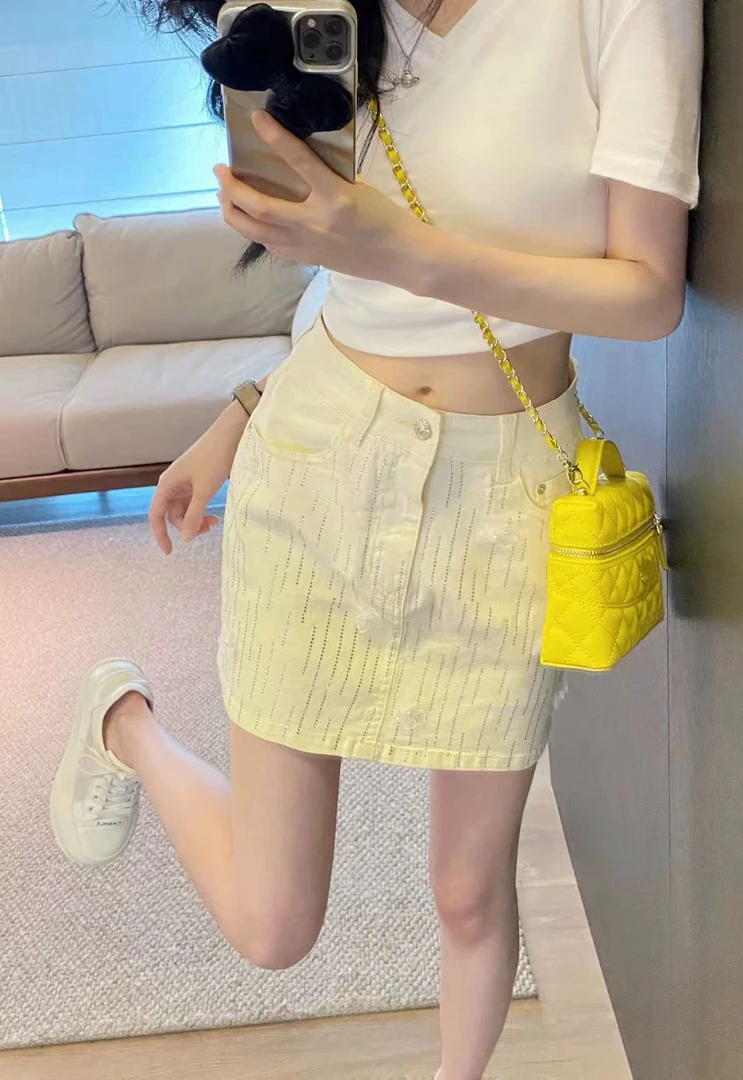 【88276】佰#重工艺时尚百搭牛仔半身裙