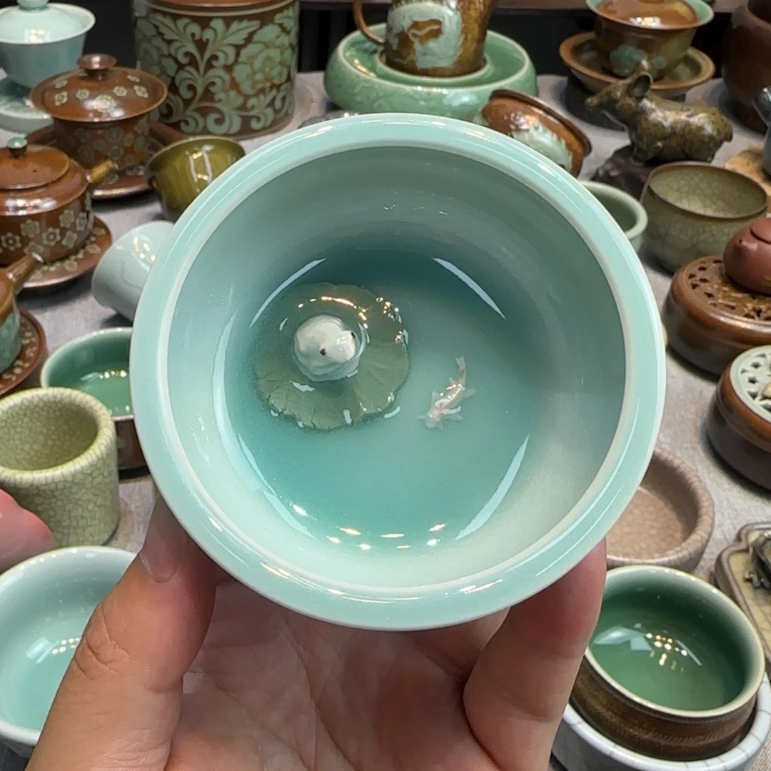 龙泉青瓷粉青主人杯
