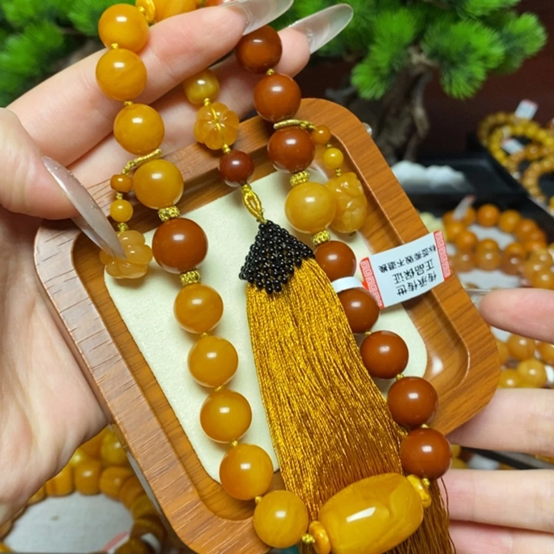 【闪购商品】未镶嵌蜜蜡手链手持