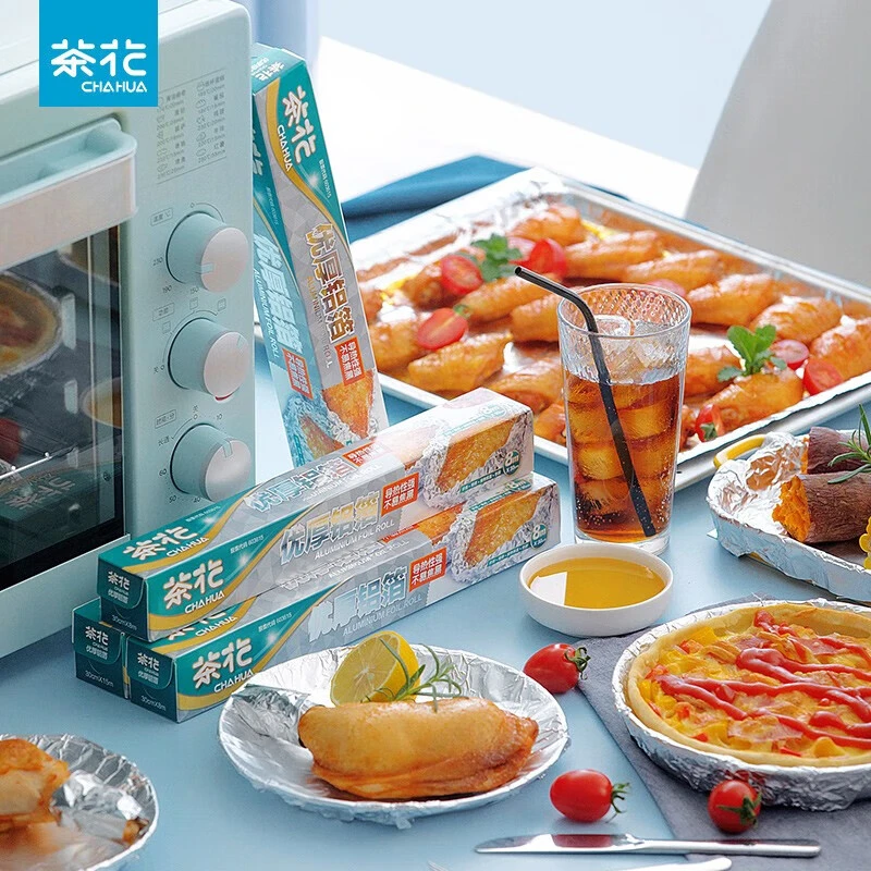 茶花 烧烤铝箔纸锡箔纸烘焙 优厚铝箔盒装L8 30cm*8m