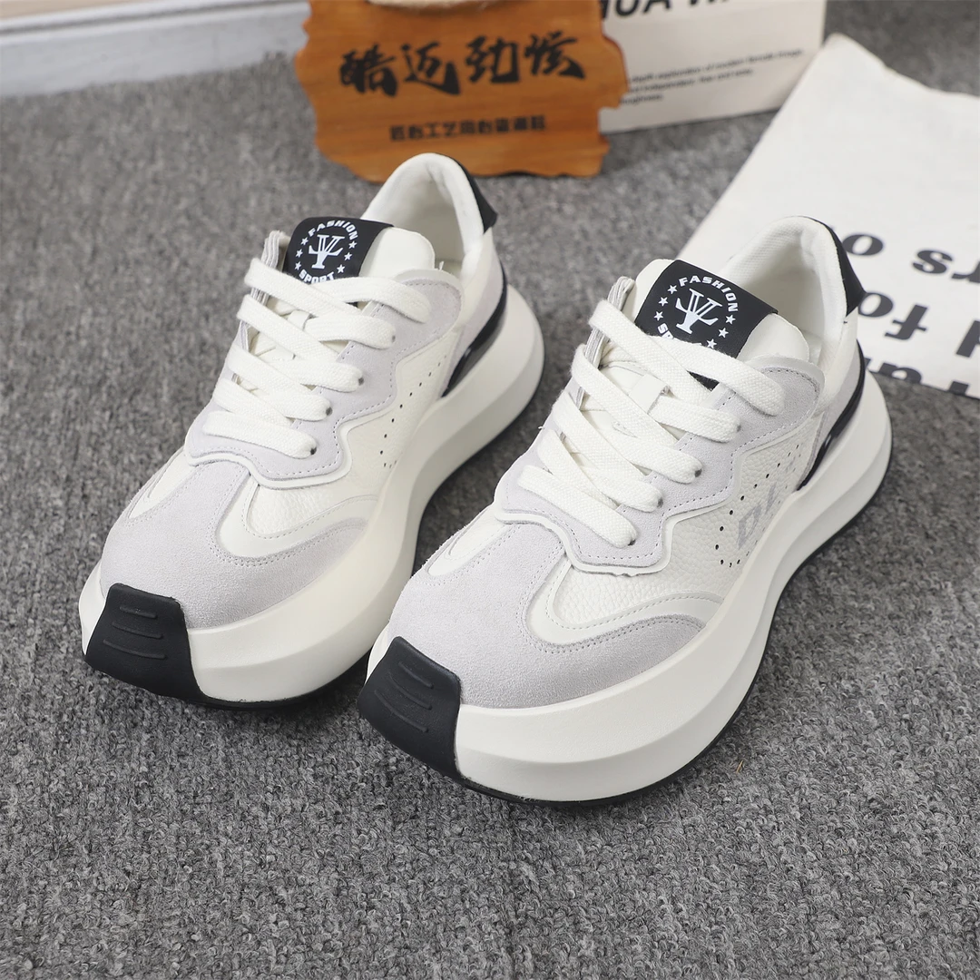 2025新款秋季男鞋时尚舒适百搭增高老爹鞋休闲鞋耐磨运动鞋软底鞋