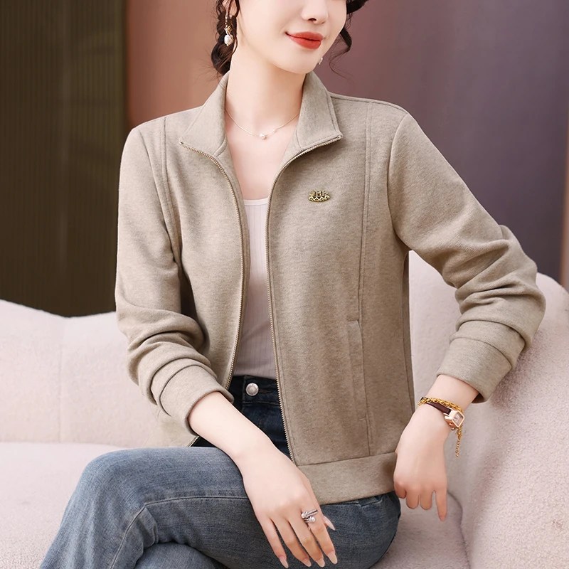 立领运动套装女春秋2025新款时尚洋气女士卫衣潮牌秋装休闲两件套