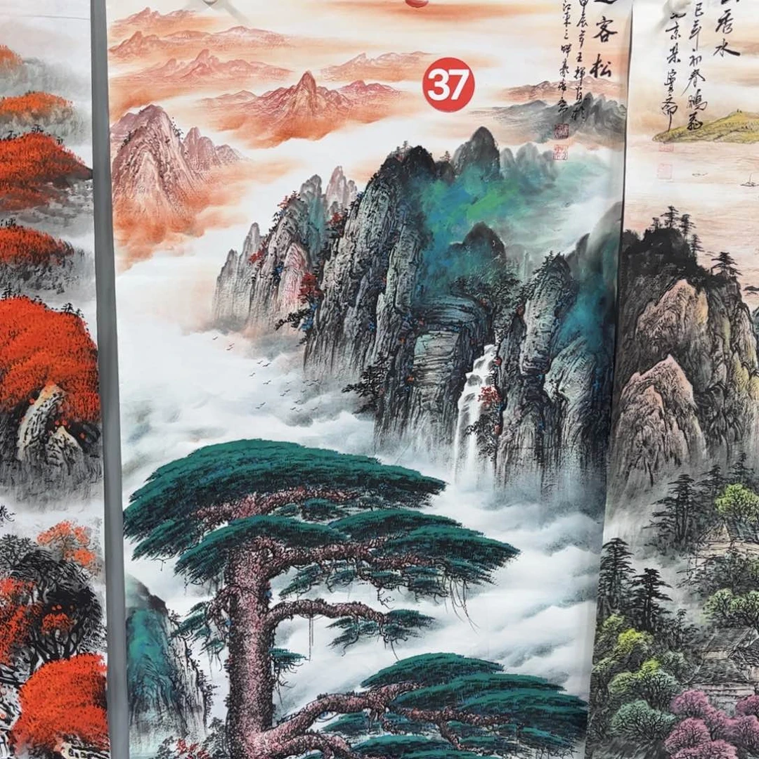 猪***侠国画山水手绘作品