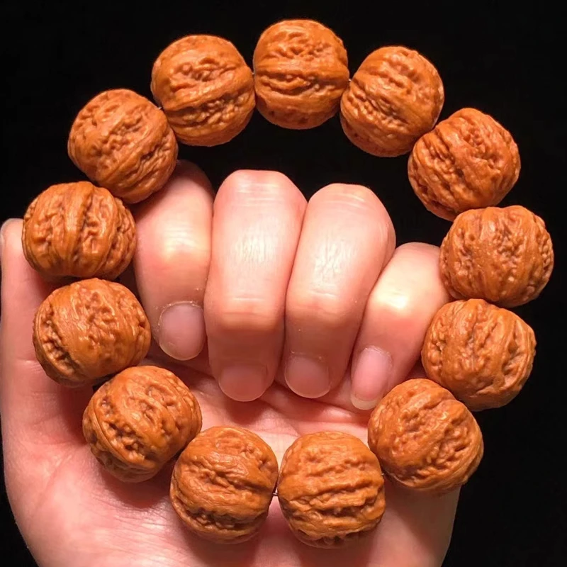京八棱核桃手串门头沟野生小核桃粗筋手持正圆矮桩文玩秋子小尺寸