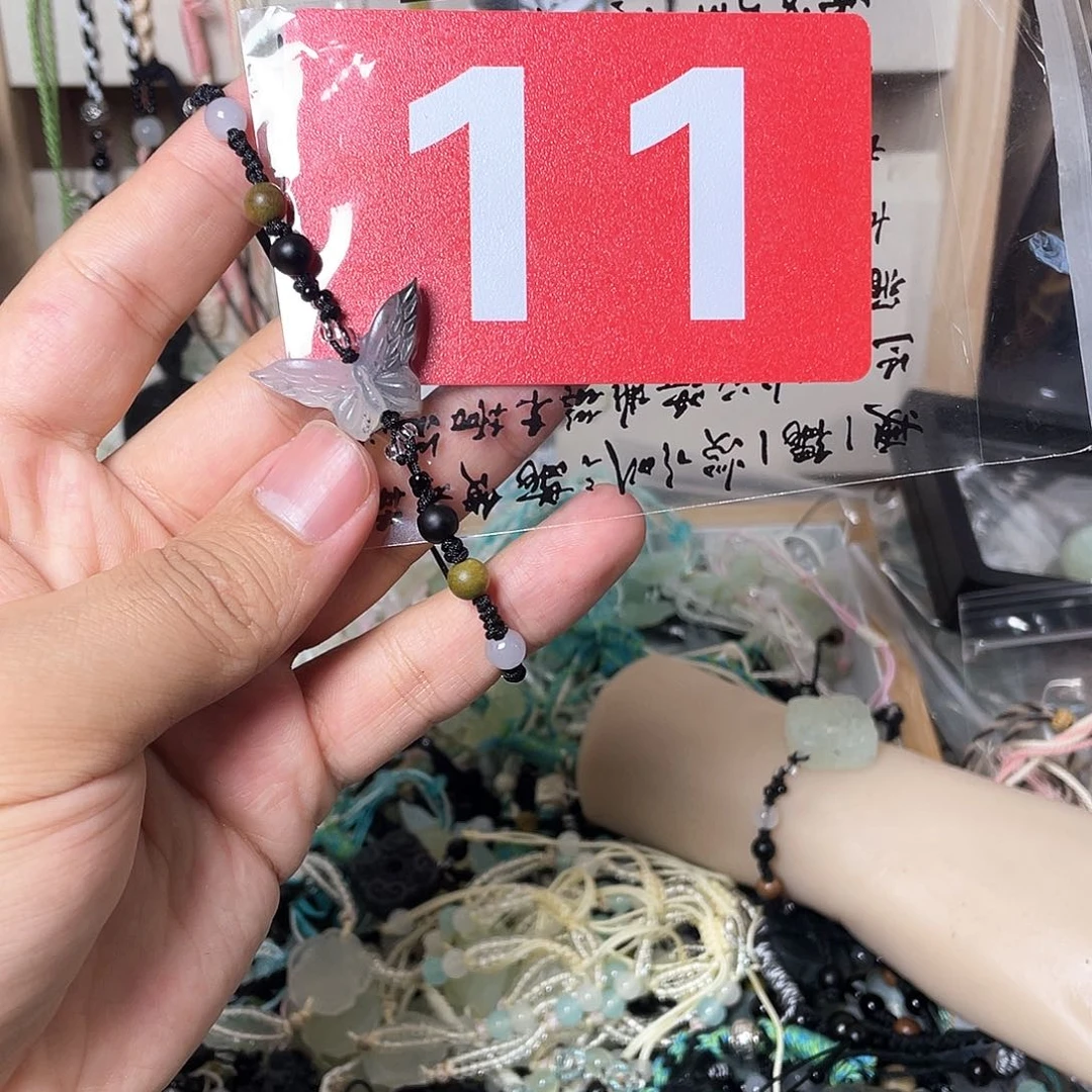 蛇纹石玉颈饰合金左*