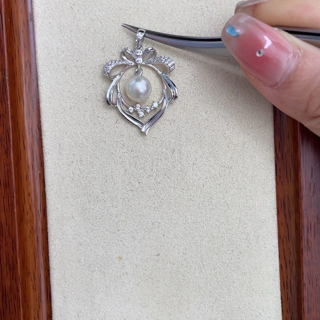 海水珍珠银S925镶嵌颈饰