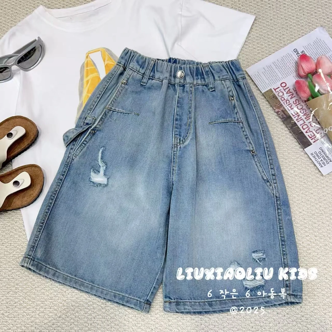 杭州六小六正版BY LIUXIAOLIU夏季儿童牛仔短裤19306
