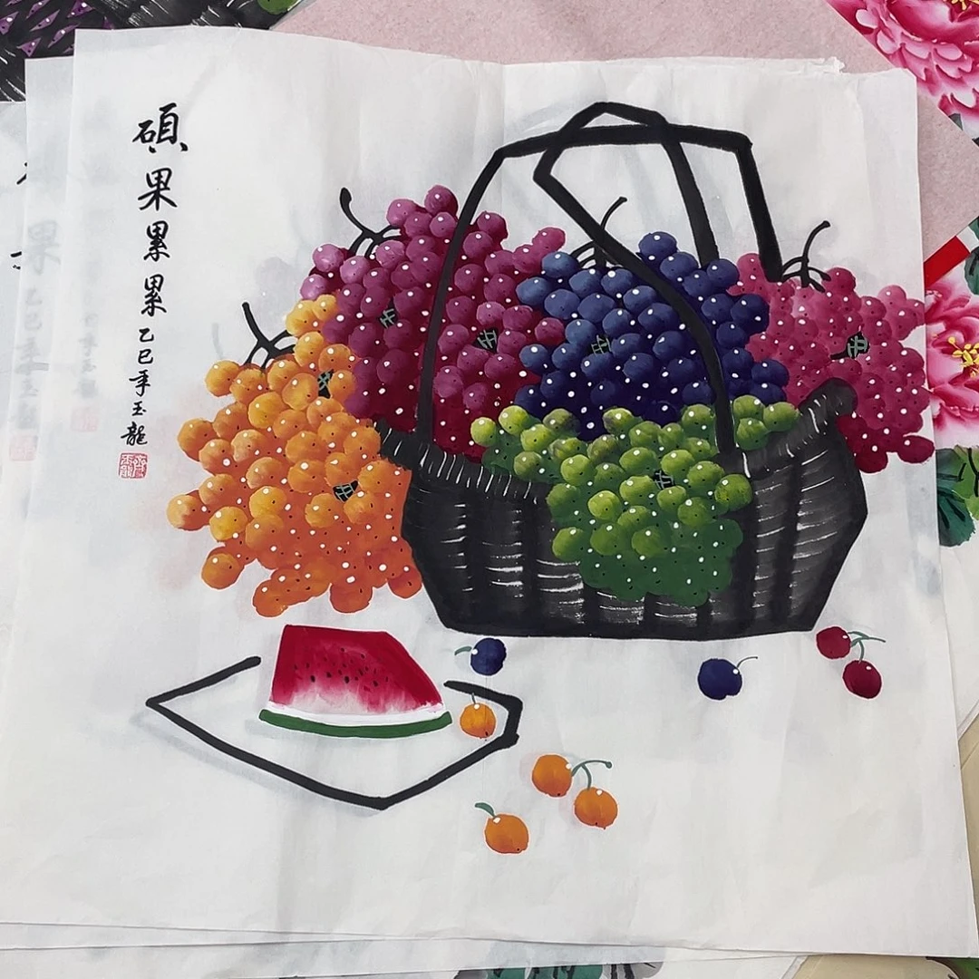 国画国画作品书法作品原稿70葡萄