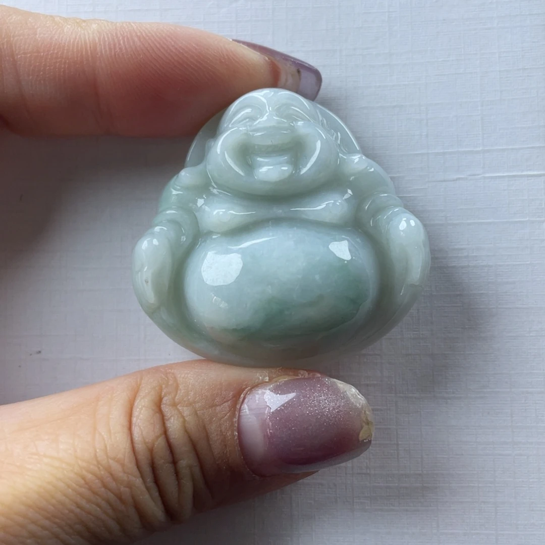 翡翠未镶嵌颈饰38尺寸佛公厚装微瑕介意勿拍不退不换