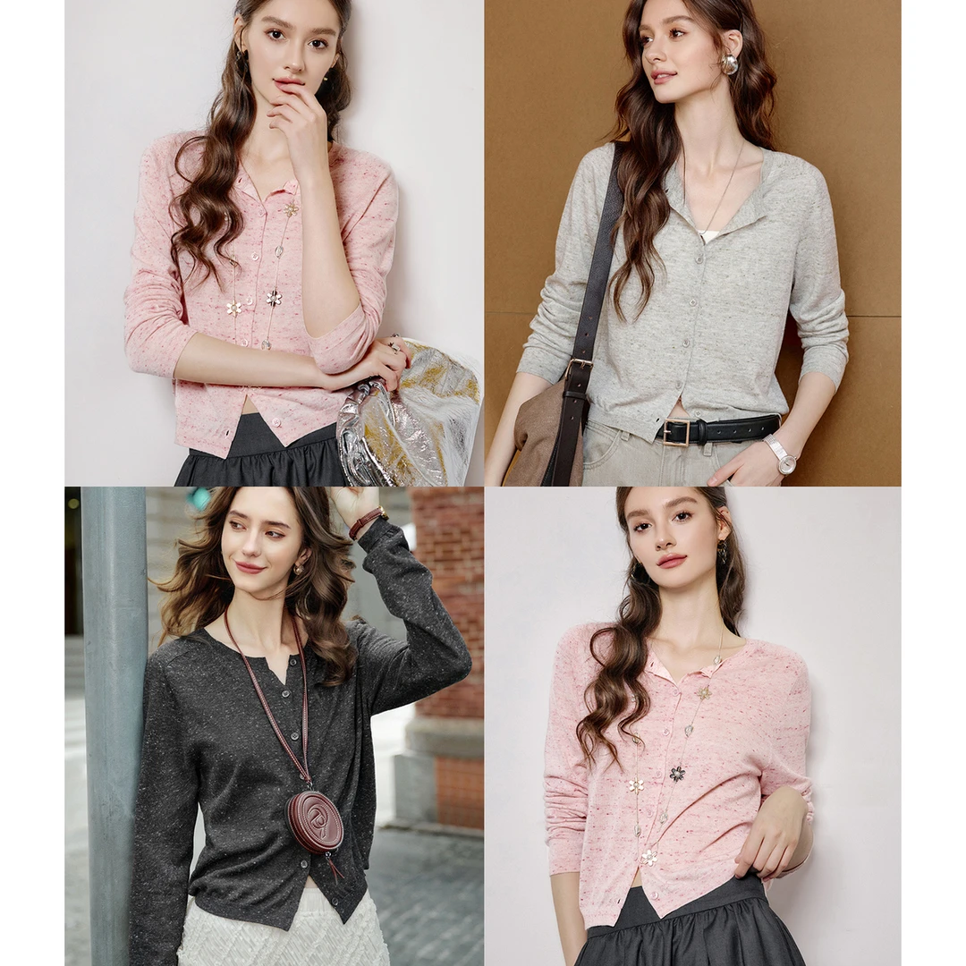 【繁星彩点针织】亚麻女装针织衫FY2ZS0661-A