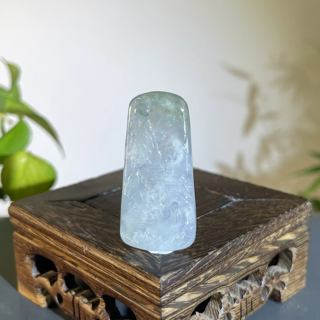 JTB26-105 天然缅甸A货翡翠 山水牌
