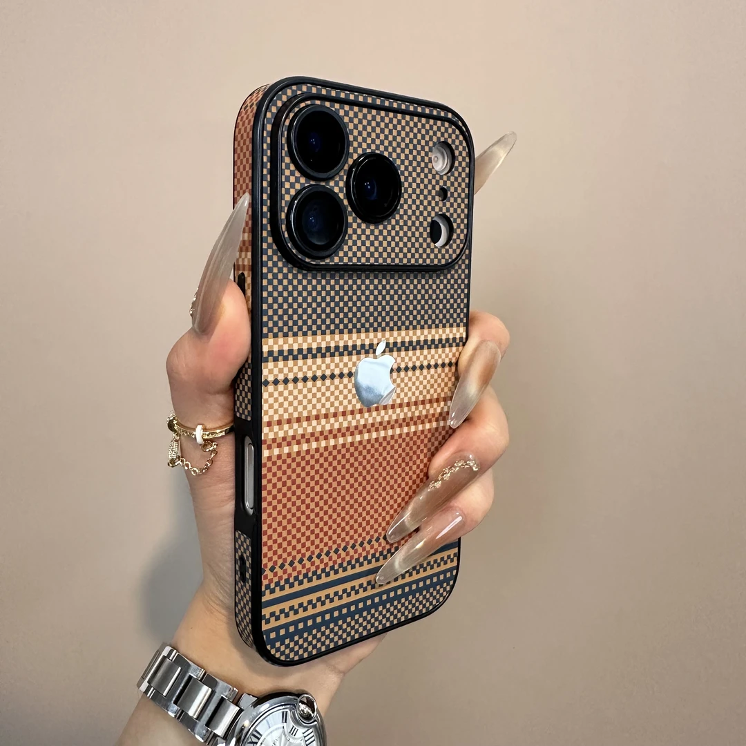 凯夫拉碳纤维纹适用iPhone17promax手机壳16pro全包15磨砂14个性