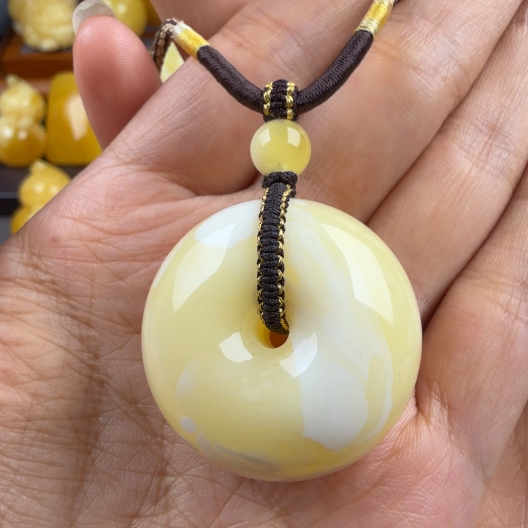 琥珀未镶嵌颈饰纯天然琥珀蜜蜡无优化
