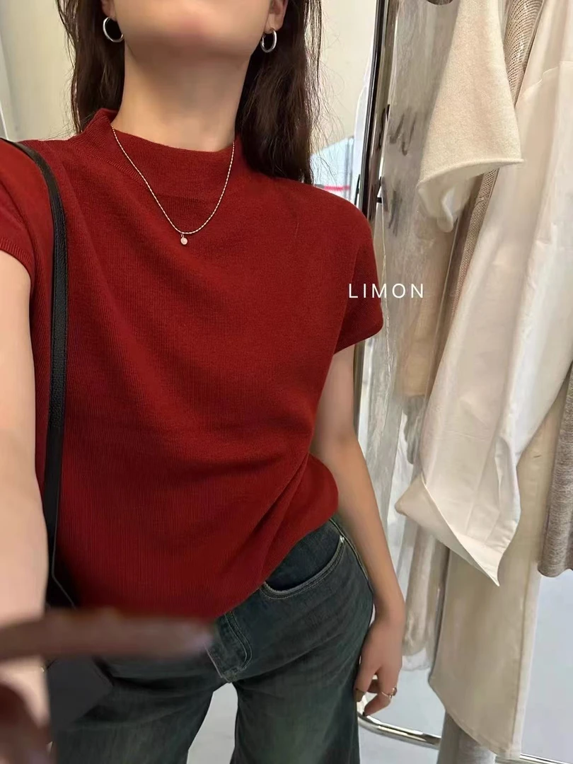 QIANRH-1295圆领常规款日式短袖扭扭显瘦毛针织洋气套头blokette