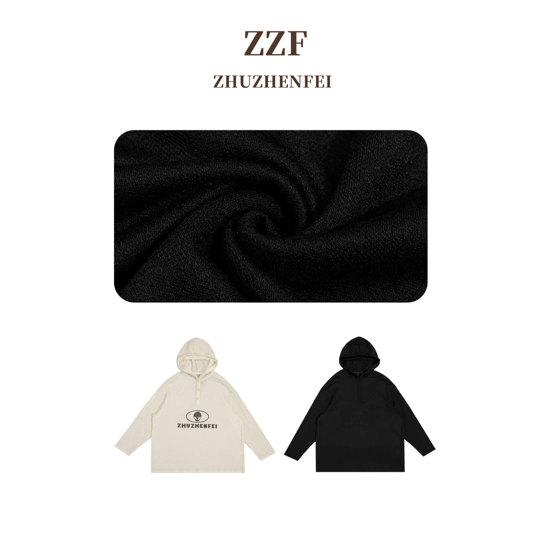 设计师原创新款时尚潮流宽松休闲百搭套头帽衫-Z352232